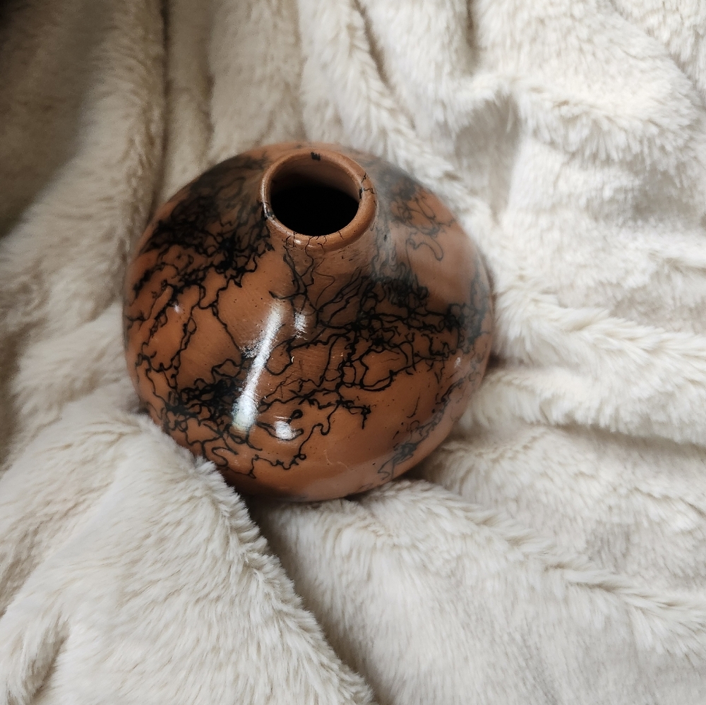 Native American NAVAJO SW Horse Hair Vase.  Trending.  Beautiful!